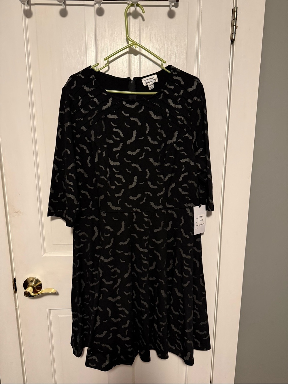 Unique Vintage Bat Print Dress